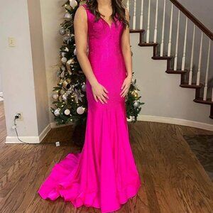 Sherri Hill Hot Pink Dress Size 4